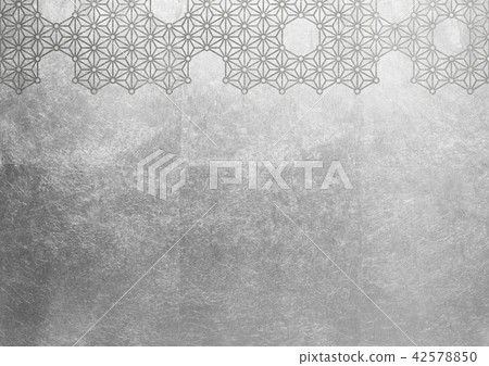 Hemp leaf round foil silver image (background material) Hemp leaf round foil silver image (background material) 42578850