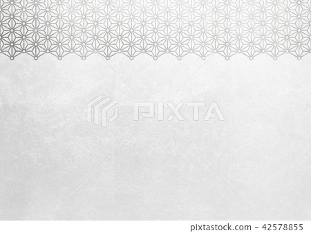 Hemp leaf round foil silver white image (background material) 42578855