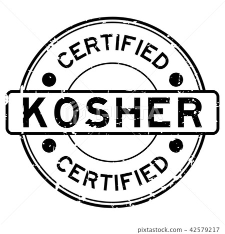 Grunge black kosher certified round rubber seal Grunge black kosher certified round rubber seal 42579217