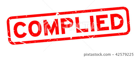 Grunge red complied word square rubber stamp 42579225
