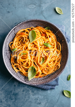 Italian pasta with tomato sauce in bowl 42579227