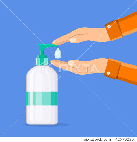 Disinfection concept. Liquid soap Disinfection concept. Liquid soap 42579250