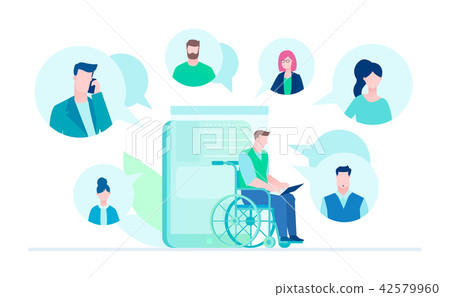 Business chat - flat design style illustration Business chat - flat design style illustration 42579960
