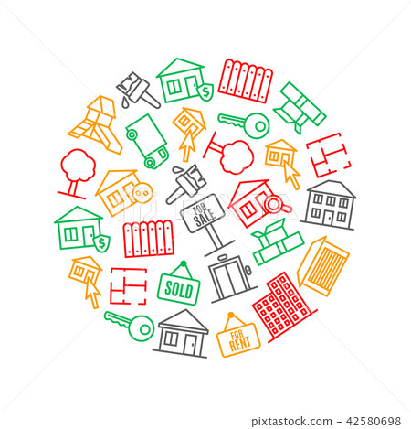 Real Estate Round Design Template. Vector - Stock Illustration ...