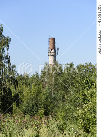 Old brick pipe with modern repeaters Old brick pipe with modern repeaters 42581209