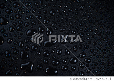 Drops of water on black background. 42582501