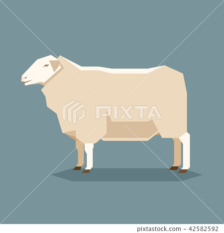 Flat geometric East Friesian sheep 42582592