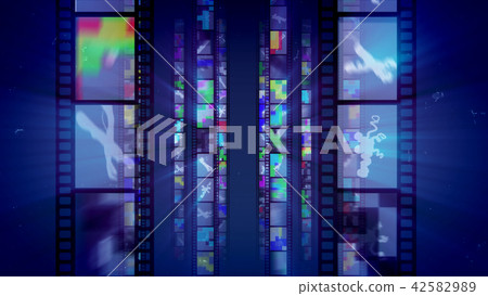 Shining Retro Film Blue Backdrop-插圖素材 [42582989] - PIXTA圖庫