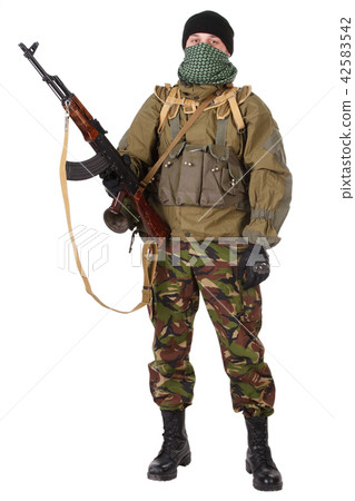 fighter with ak-47 rifle fighter with ak-47 rifle 42583542
