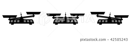 Two Pan Balance Different Weight Black Icon Two Pan Balance Different Weight Black Icon 42585243