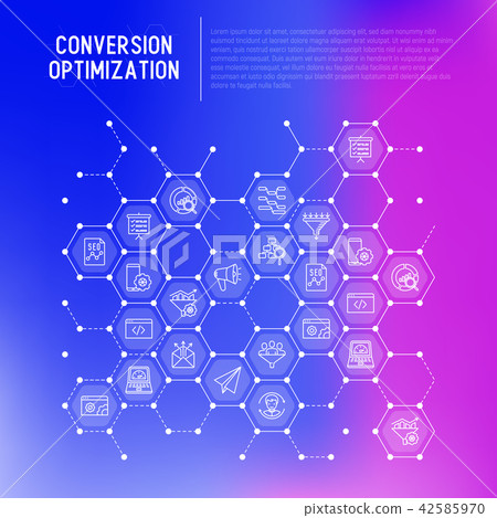 Conversion optimization concept in honeycombs - Stock Illustration ...