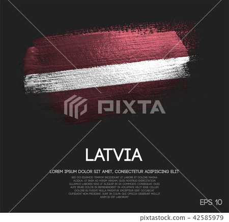 Latvia Flag Made of Glitter Sparkle Brush Paint 42585979