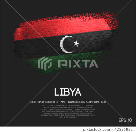Libya Flag Made of Glitter Sparkle Brush Paint 42585983