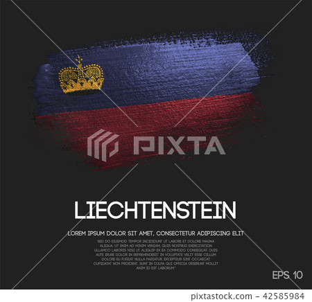Liechtenstein Flag Made of Glitter Brush Paint Liechtenstein Flag Made of Glitter Brush Paint 42585984