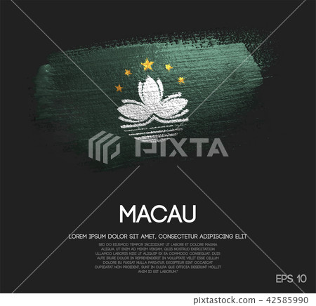 Macau Flag Made of Glitter Sparkle Brush Paint 42585990