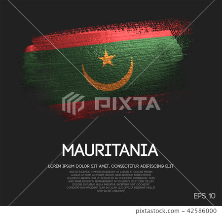 Mauritania Flag Made of Glitter Brush Paint 42586000
