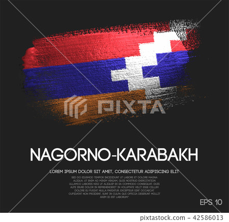 Nagorno-Karabakh Republic Flag Made of Brush Nagorno-Karabakh Republic Flag Made of Brush 42586013