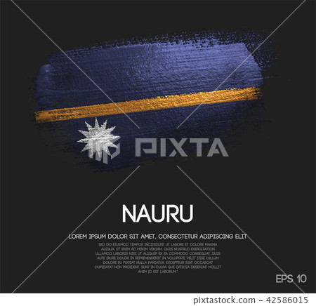 Nauru Flag Made of Glitter Sparkle Brush Paint 42586015