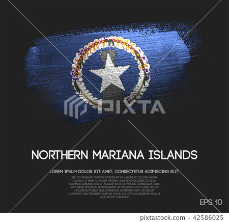 Northern Mariana Islands Flag Made of Brush Paint 42586025