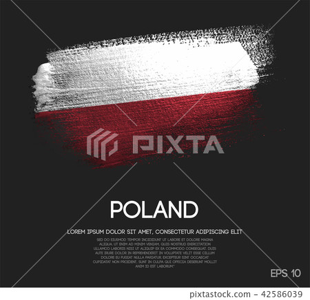 Poland Flag Made of Glitter Sparkle Brush Paint 42586039