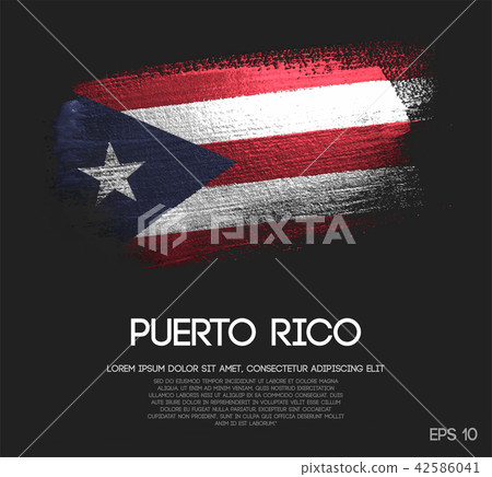 Puerto Rico Flag Made of Glitter Brush Paint Puerto Rico Flag Made of Glitter Brush Paint 42586041