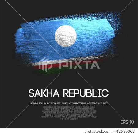 Sakha Republic Flag Made of Glitter Brush Paint 42586063