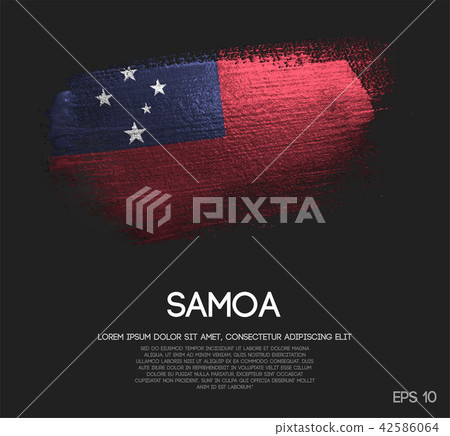 Samoa Flag Made of Glitter Sparkle Brush Paint 42586064