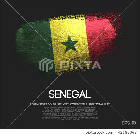 Senegal Flag Made of Glitter Sparkle Brush Paint 42586068