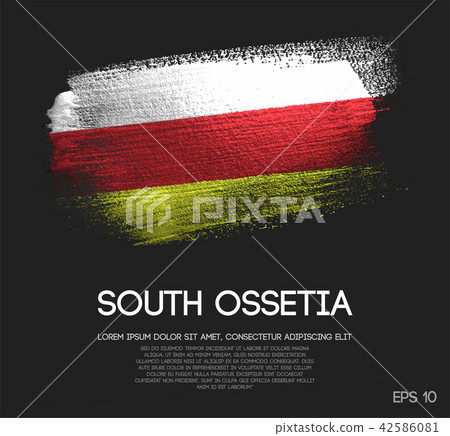 South Ossetia Flag Made of Glitter Brush Paint 42586081