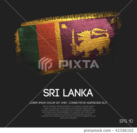 Sri Lanka Flag Made of Glitter Sparkle Brush Paint Sri Lanka Flag Made of Glitter Sparkle Brush Paint 42586102