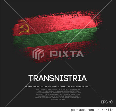Transnistria Flag Made of Glitter Brush Paint 42586118