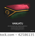 Vanuatu Flag Made of Glitter Sparkle Brush Paint 42586135