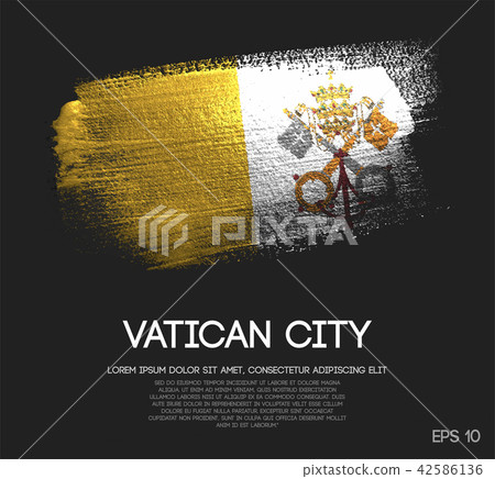 Vatican City Flag Made of Glitter Brush Paint 42586136