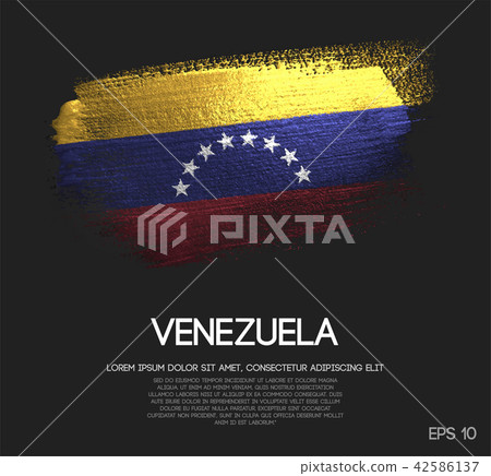 Venezuela Flag Made of Glitter Sparkle Brush Paint 42586137