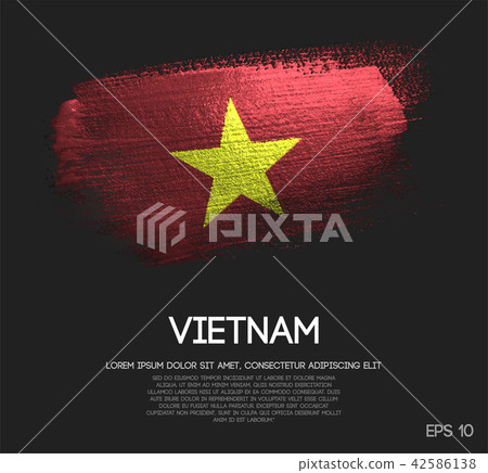 Vietnam Flag Made of Glitter Sparkle Brush Paint 42586138