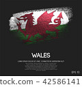 Wales Flag Made of Glitter Sparkle Brush Paint 42586141
