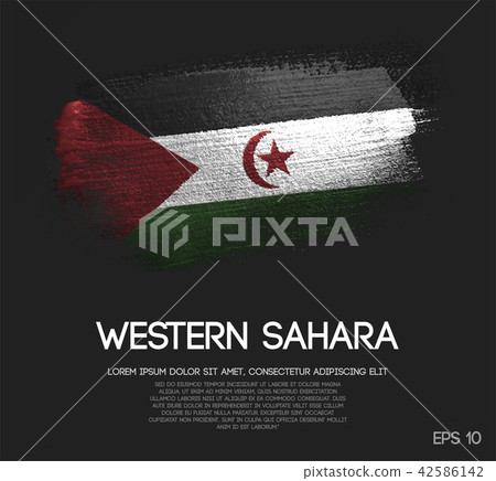 Sahrawi Flag Made of Glitter Sparkle Brush Paint 42586142