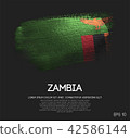Zambia Flag Made of Glitter Sparkle Brush Paint 42586144