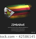 Zimbabwe Flag Made of Glitter Sparkle Brush Paint 42586145