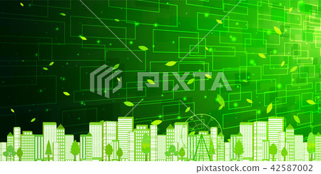 グローバル ネットワーク ビル 背景 Stock Illustration