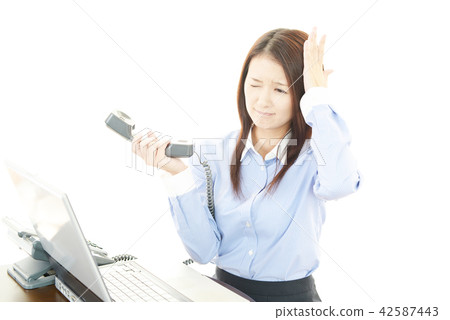 Suffering business woman Suffering business woman 42587443