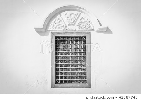 Closed Windows Frame Black White 42587745