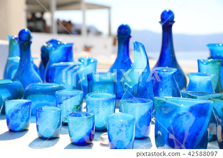 紀念品店在聖托里尼，希臘 42588097