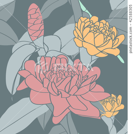 tropical plant seamless pattern4 42588305