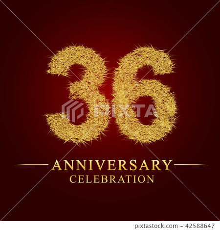 36 years anniversary logo nest and fuzz gold foil. 36 years anniversary logo nest and fuzz gold foil. 42588647