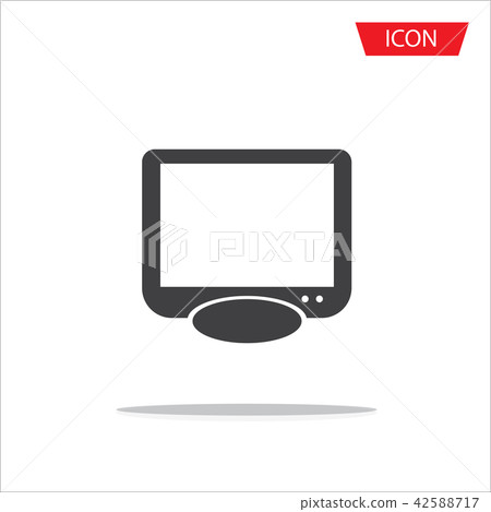 Monitor vector icon pc Icon. Desktop Computer sign - Stock Illustration ...