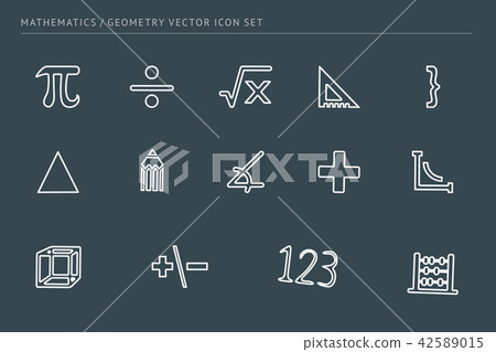 outline vector icons on a theme school education 42589015
