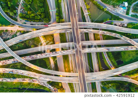 Transport junction traffic road with vehicle 42591912