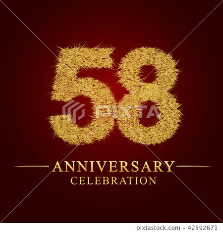 58 years anniversary logo nest and fuzz gold foil. 58 years anniversary logo nest and fuzz gold foil. 42592671