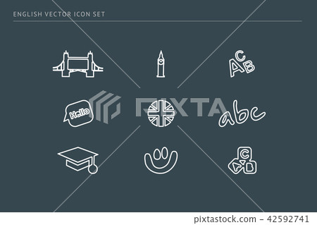 outline vector icons on a theme school education 42592741